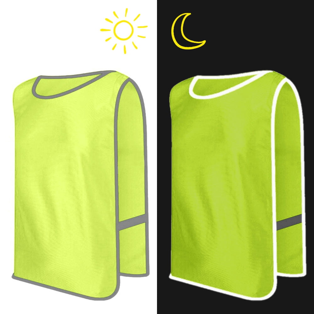Toptie 12 Packs Reflective Vest Safety High Visibility Vest Reflector Vests for Kid Children Adult-Yellow-S