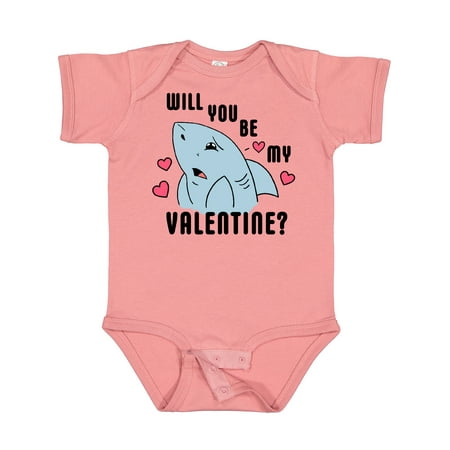 

Inktastic Will You Be My Valentine with Sad Shark Gift Baby Boy or Baby Girl Bodysuit