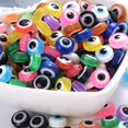 thumbnail image 1 of Cuentas de ojo redondas planas Cuentas de ojo Cuentas de joyería 300 piezas Cuentas de ojo redondas planas 6x8mm DIY Artesanía Cuentas, 1 of 8