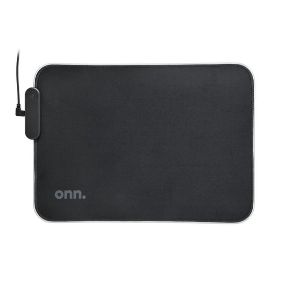 onn. Gaming LED Mouse Pad with 10 Lighting Modes, Smooth for Precision Tracking