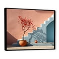thumbnail image 2 of Designart "Subdued Forms Harmony In Blue And Peach Minimalism" Minimalism Floater Framed Wall Art Living Room, 2 of 5