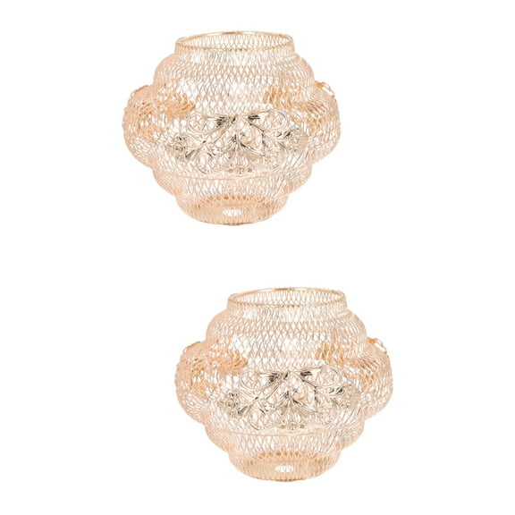 2 pcs  Iron Light Cover Decorative Hanging Lampshade Lamp Decor Accessory Golden