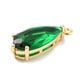 thumbnail image 2 of Brass Pave Cubic Zirconia Pendants Teardrop Real 14K Gold Plated Green 19.5x7.5x5.5mm Hole: 1.2mm, 2 of 3