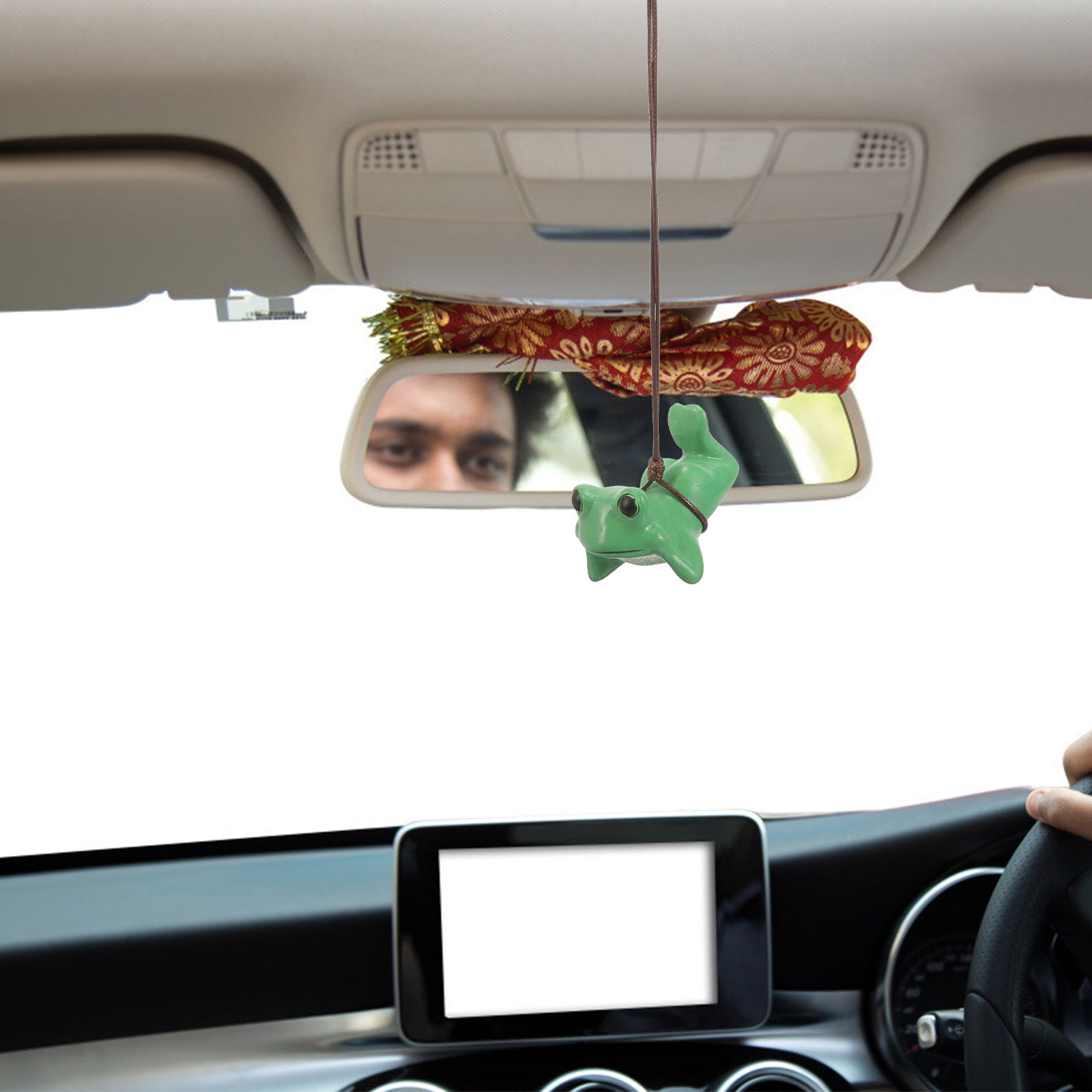 ROMANSENTIAL Car Mirror Hanging Ornament Light Green Rear View Mirror Accessories