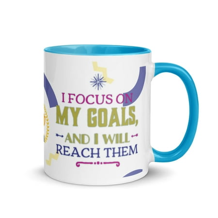 

GloWell Designs - Mug with Color Inside - Affirmation Quote - Focus