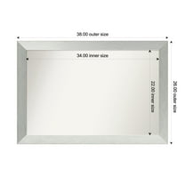 Amanti Art Custom Framed Wall and Bathroom Mirror (26 x 38 in.), Brushed Sterling Silver Frame