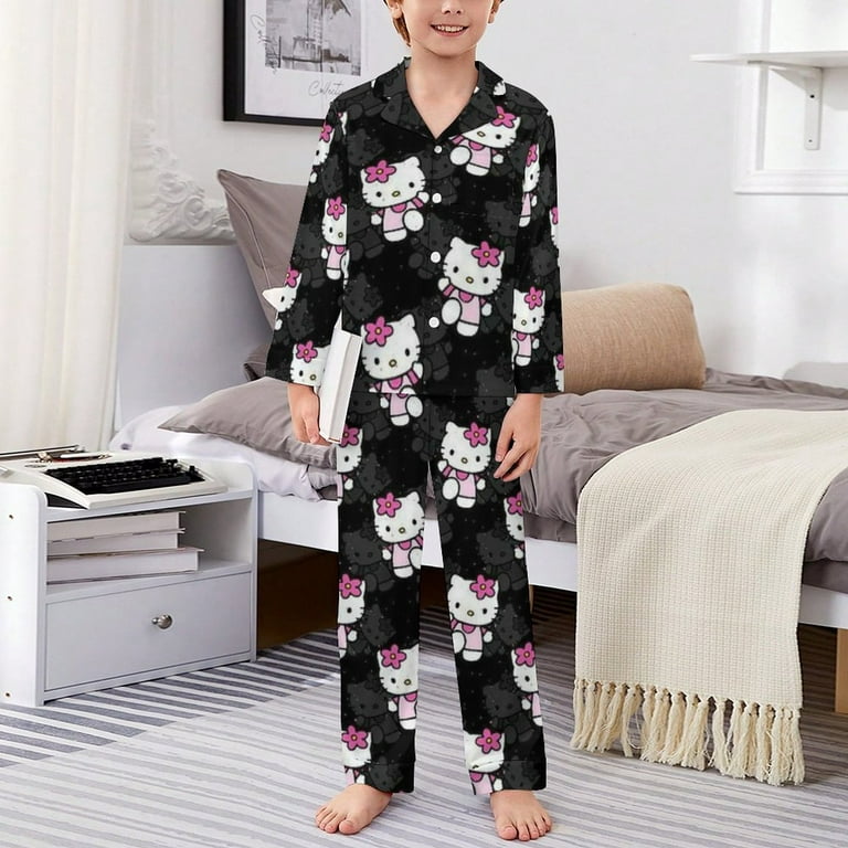 Hello Kitty Girls' Long Sleeve Top And Pants 2 Piece Pajama Set 140CM