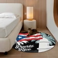 thumbnail image 3 of Puerto Rico Flag Round Area Rug 4 FT, Non Slip Indoor Outdoor Rug, Modern Art Palm Tree American Flags Washable Soft Circular Carpet Non-Shedding Floor Mat for Coffee Table Nursery Foyer Balcony, 3 of 8