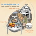 thumbnail image 5 of EVGTTI 2 Pack Roll Top Chafing Dish for Buffet, 6.5QT Round Stainless Steel Chafing Dish Buffet Set with Visible Lid, Fuel Holder for Parties, Events, 5 of 7