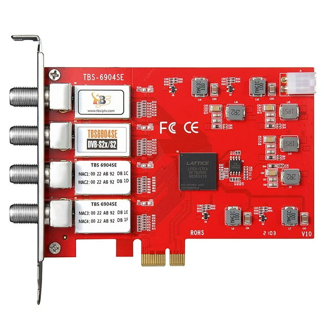 Tarjeta PCIe TBS 6904SE, sintonizador cuádruple DVB-S2/S/S2X para TV vía satélite