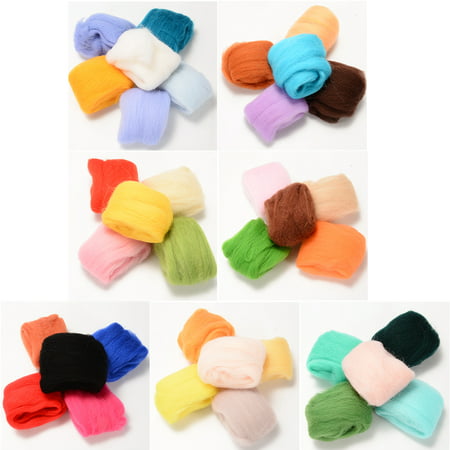 All clearance Felting Wool, 36 Colors, Fibre Wool Yarn Roving for Needle Felting Hand Spinning DIY Craft