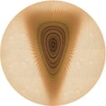 thumbnail image 1 of Ahgly Company Tapis d'Intérieur Rond Lavable en Machine Orange Transitionnel, 3 Pieds Rond, 1 of 7