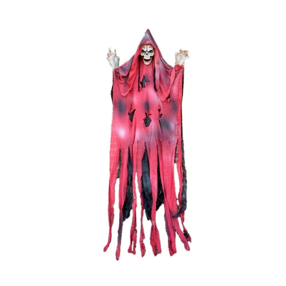 XINGXIANG Halloween Animatronics Skeleton,Hanging Scary Skeleton with Tattered Fabric, Large Outdoor Indoor Decoration for Haunted House Part,Halloween Animatronics