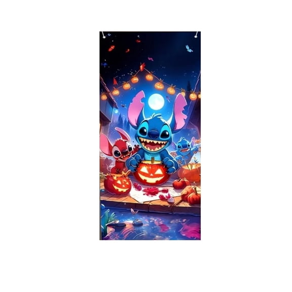 Cartoon family Halloween pumpkin ghost door cover decoration, 35*79 inch door curtain door cover banner photography background suitable for room dormitory indoor and outdoor decoration