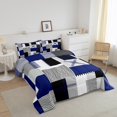 thumbnail image 3 of Erosebridal Patchwork Rectangle Bedding Sets Full with Comforter,Geometry Stripe Duvet Insert,Abstract Artwork Decor,Reversible,Ultra Soft,3pcs, 3 of 7