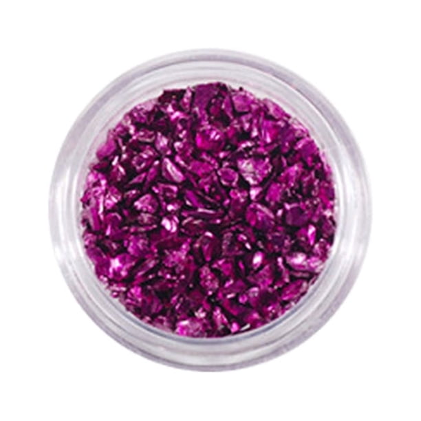 Vogacara Arte de uñas, piedras de vidrio triturado, fragmento de cristal brillante, rellenos de diamantes de imitación DIY, accesorios de Arte de uñas Morado oscuro