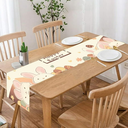 

BFYSFBAIG Easter Table Flag Rabbit Egg Table Decoration Tablecloth Household Insulated Table Mat Easter Tabletop Bedding Decoration