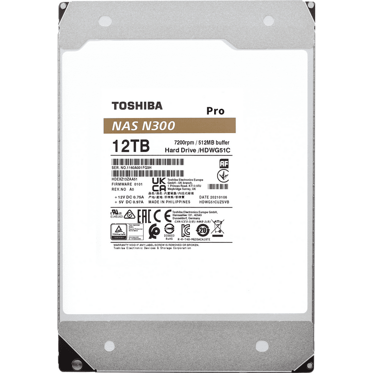 Toshiba 12TB HDD (6TB×2) ケース付き TOSHIBA N300 Pro 12TB 7200 RPM 512MB Cache SATA 6.0Gb/s 3.5