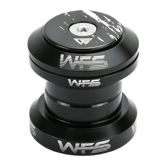 WFS NV.37 1-1/8 inch CNC Threadless MTB Road Headset with Top Cap , Black, HS01ZQLBK