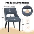 thumbnail image 4 of FANCROU Wooden Dining Chairs Set of 2, Modern Upholstered Fabric Side Chairs with Cutout Backrest and Wood Legs, Kitchen Dining Room, Navy, 4 of 6