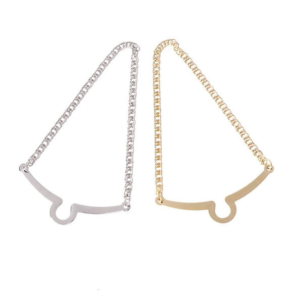 Delicate Alloy Silver Golden Cravat Collar Pins Brooch Bowtie Metal Tie Chain for Weddings Party Anniversaries