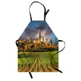 thumbnail image 1 of Italy Apron Vineyards of San Gimignano Tuscany Historic Architecture Dramatic Sky Clouds, Unisex Kitchen Bib Apron with Adjustable Neck for Cooking Baking Gardening, Green Apricot Blue, by Ambesonne, 1 of 3