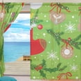 thumbnail image 3 of Splicing Pattern Christmas Pattern Background Semi Sheer Curtains Window Voile Drapes Panels Treatment-55X84in for Living Room Bedroom Kids Room, 3 of 4