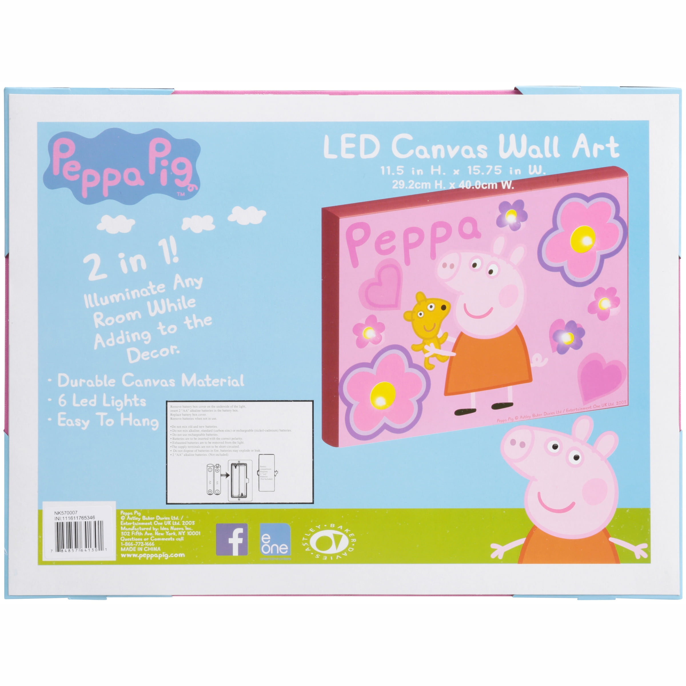 Peppa Pig Led Canvas Wall Art Walmart Com Walmart Com