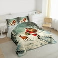 thumbnail image 3 of Feelyou Retro Santa Claus Kid Queen Comforter Set, Christmas Deer Animal Bedding Sets, Winter Festival Reversible Bedding Comforter Set, Ultra Soft Home Decor, 3 Pieces, 3 of 8