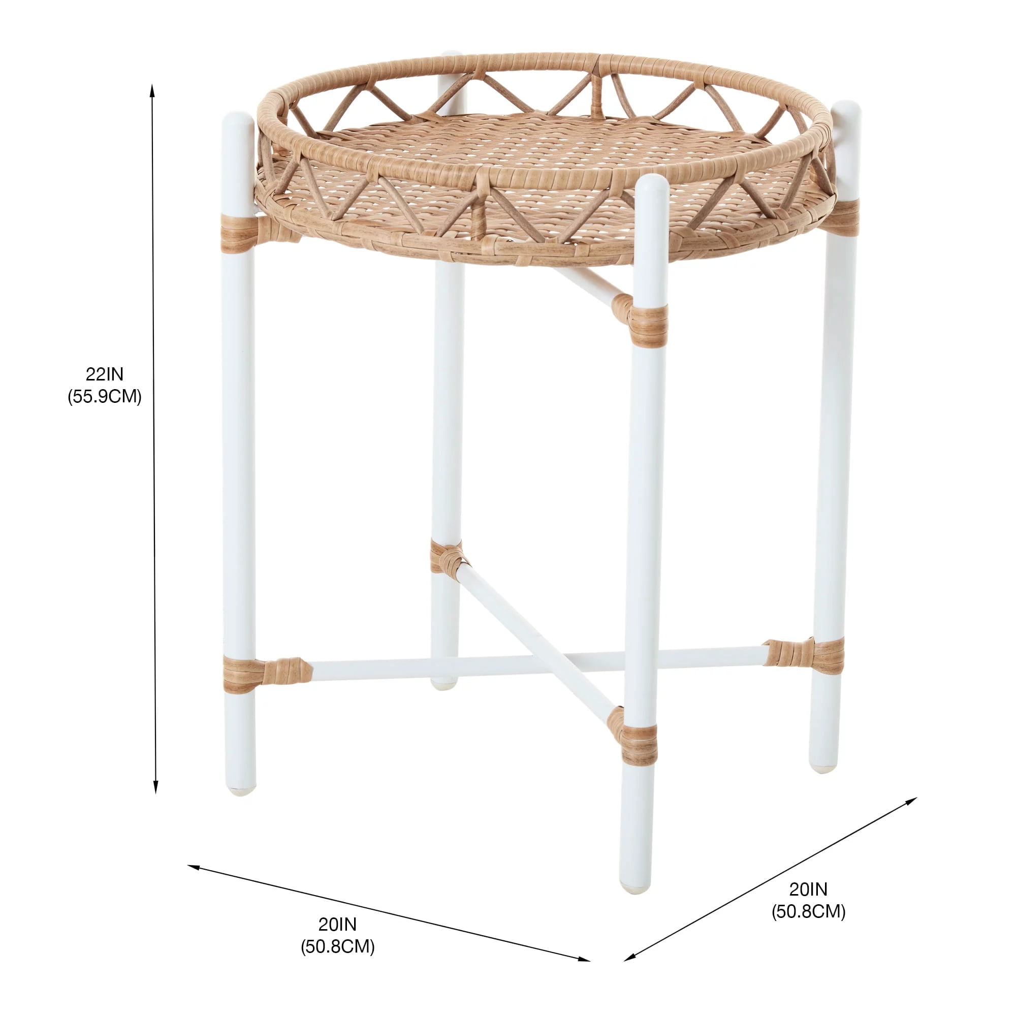 Better Homes & Gardens Lilah Outdoor 20" Round End Table, White