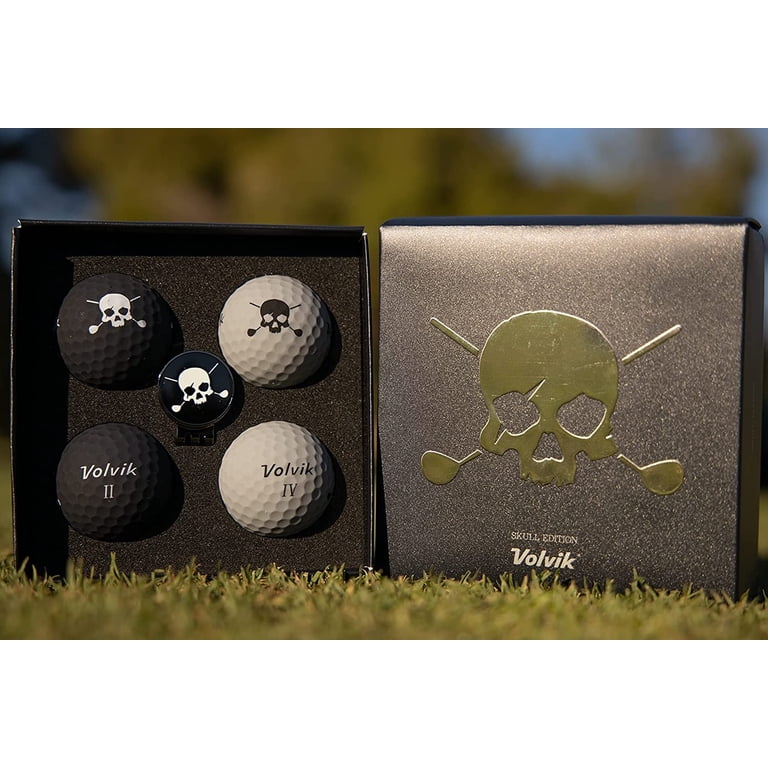 【限定品】Volvik Skull Edition ゴルフボールマーカー2セット Volvik Skull Edition Golf Balls 4 Balls w Ball Marker Hat Clip