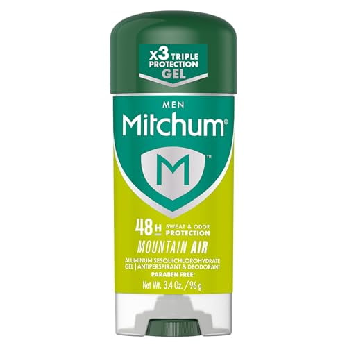 Mitchum Men’s Triple Odor Protection Antiperspirant & Deodorant Gel, Mountain Air, 48HR Protection, 3.4 oz