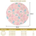 thumbnail image 3 of Easter and Speech Bubbles Pink Pattern Round Tablecloth 60", Wrinkle-Resistant Wipeable Cover for Kitchen, Dining, Picnic & Patio, 3 of 6