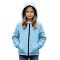 thumbnail image 5 of Wlynlyn Girls Rain Jacket Waterproof Hooded Raincoats Outdoor School Daily Travel Lightweight Windbreaker Raincoat(Blue,11-12 Years), 5 of 8