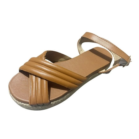 

Larisalt Sandals For Women Dressy Summer Women Sandals Pillow Slippers Shower shoes Cushioned Cloud Slides Brown