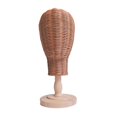 thumbnail image 1 of lionlar Hat Display Holder Rack Unique Rattan Mannequin Head for Salon Home Shopping wood base, 1 of 9