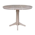thumbnail image 4 of 36" Round Counter Height Table with 12" Leaf - Washed Gray Taupe, 4 of 9