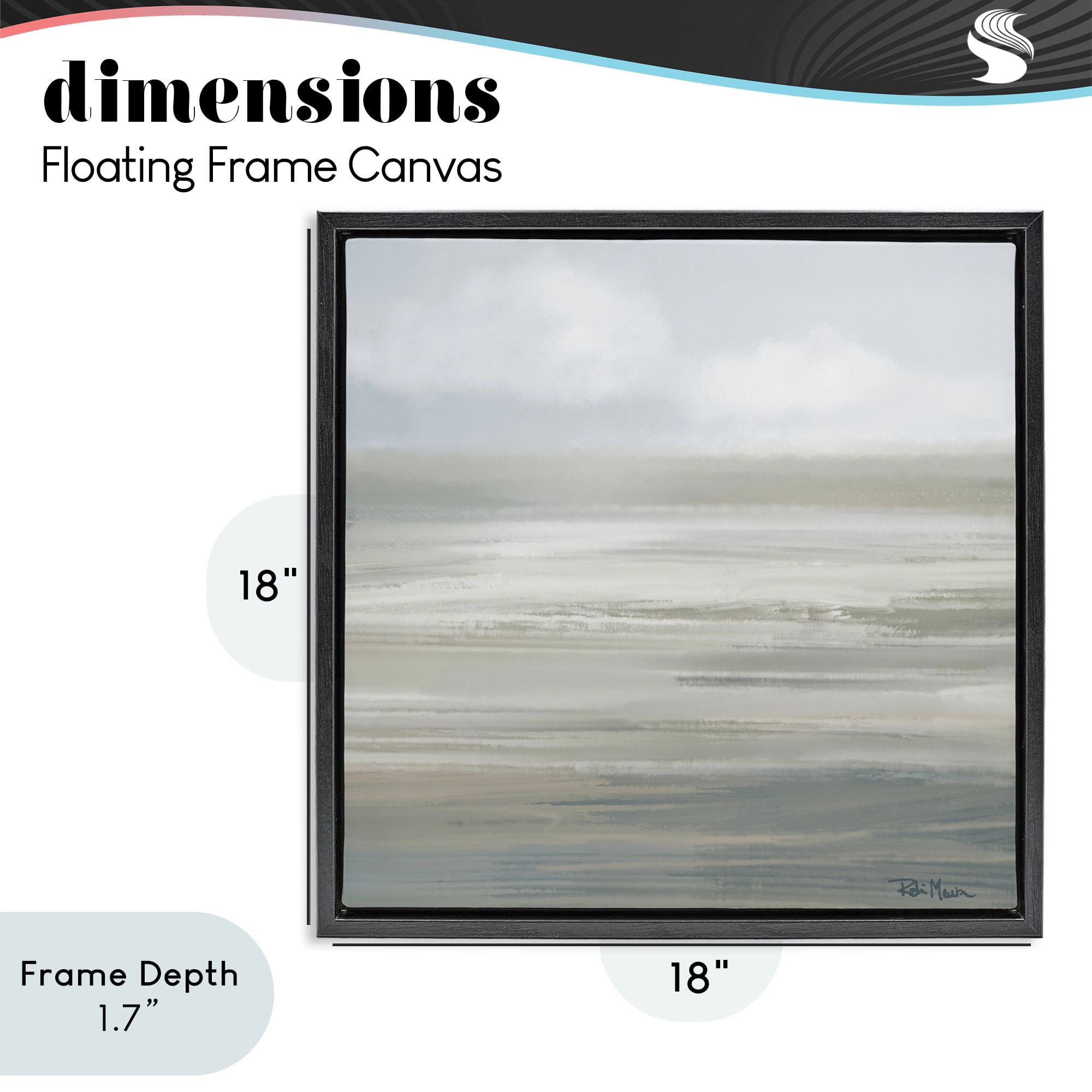 Stupell Industries Mid Afternoon Landscape Black Framed Floater Canvas Wall Art, design by Robin Maria
