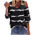 thumbnail image 1 of Birdeem Blouses pour Femmes Mode T-Shirt Décontracté Imprimé Col en V Manches 3/4 Blouse, 1 of 12