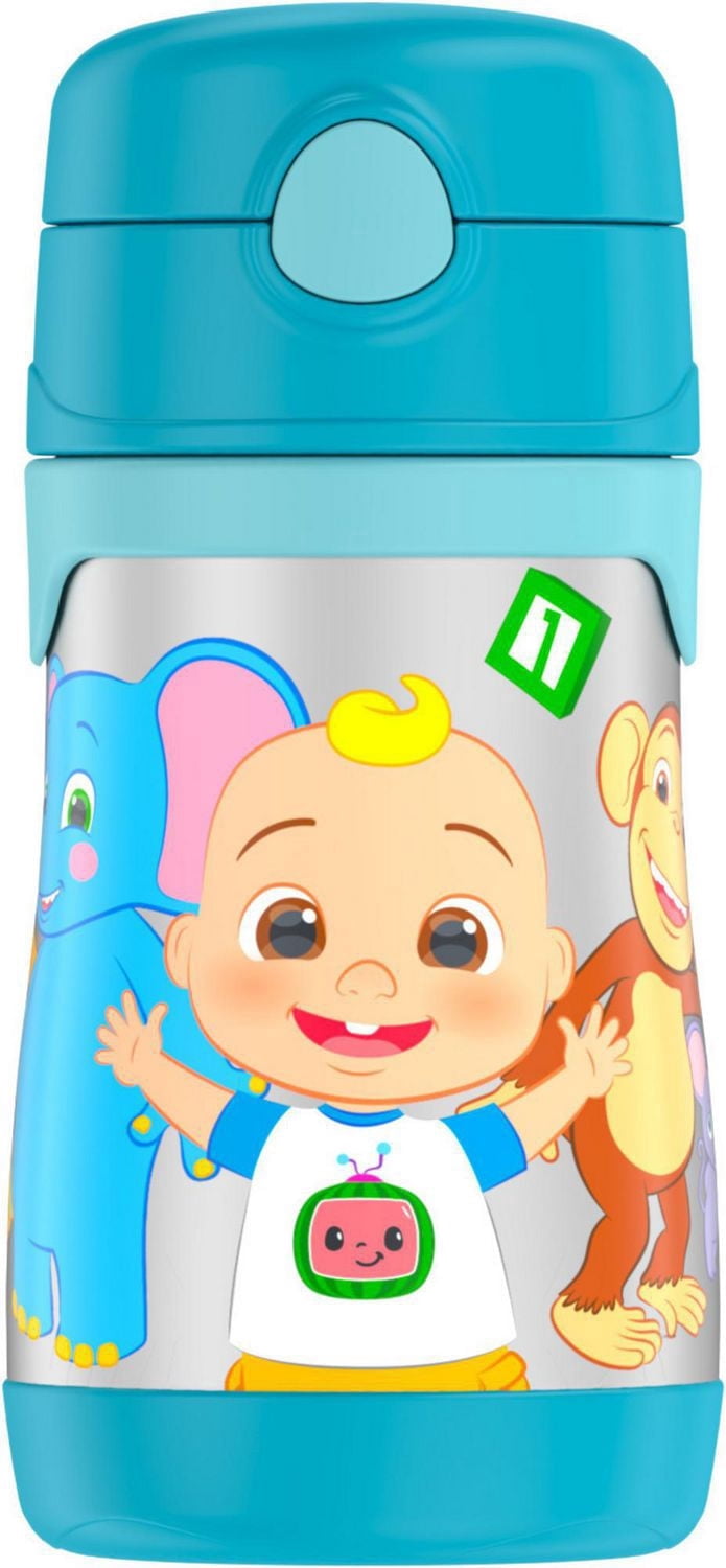 Thermos Kids Vacuum Insulated Stainless Steel 10 oz Straw Bottle, Cocomelon