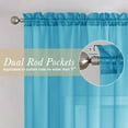thumbnail image 2 of shiyou-Turquoise Sheer Curtains 54 Inch Length 2 Panels, Light Filtering Voile Curtain Drapes for Kitchen Bedroom Small Windows, Dual Rod Pocket Living Room Sheer Curtains, 40 W x 54 L Inches, 2 of 4