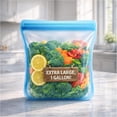 thumbnail image 2 of 135oz. XXL Reusable Silicone Bag - 1 Gallon Freezer Bags for Food Storage, Meal Prep, Zero Waste, Kitchen Organization, Sous Vide, and Freezer Safe Containers (Extra Large, Blue), 2 of 5