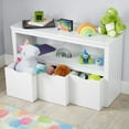 thumbnail image 2 of Your Zone Kids Toy Storage Cabinet with Three Rolling Bins, White Finish, 2 of 8