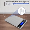 thumbnail image 5 of 33lb Food Kitchen Digital Scale,1g/0.05oz Precise Graduation, USB Charging Kitchen Scale, Waterproof Stainless Steel with LCD Display, Ounces and Grams for Weight Loss, Cooking, Baking (Silvery), 5 of 7