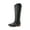 BLACK, variant on BURUDANI Women's Embroidered Western Cowboy Boots, Knee High Cowgirl Style with Chunky Heel & Side Zipper, Comfortable Pull-On Fit