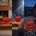 thumbnail image 5 of Lighted Pumpkin Lantern, Vintage Classic Ceramic Pumpkin Statue Light Up Table Decor, Pumpkin Halloween Farmhouse Autumn Decor for Home Office Haunt House Party Halloween Decorations (E), 5 of 7