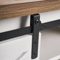 thumbnail image 4 of 47" Shoe Storage Bench,Entryway Bench,Modern Farmhouse Sliding Barn Door Storage Racks for Entryway Hallway,Brown+White, 4 of 6