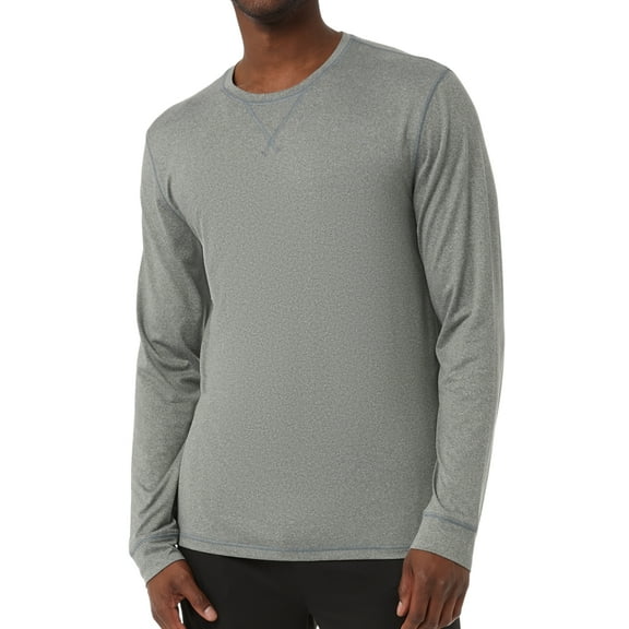 32 Degrees Men's Cool Crewneck Long Sleeve Pajama Shirt Small Heather Green