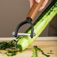 thumbnail image 4 of Stainless Steel Peeler, Wood Handle Kitchen Tool, Efficient Fruit Vegetable Prep, Easy Grip Design for Daily Cooking, Multicolor, 4 of 4
