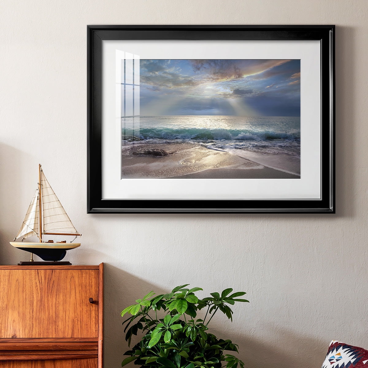 Aqua Blue Morning Premium Framed Print - Ready to Hang